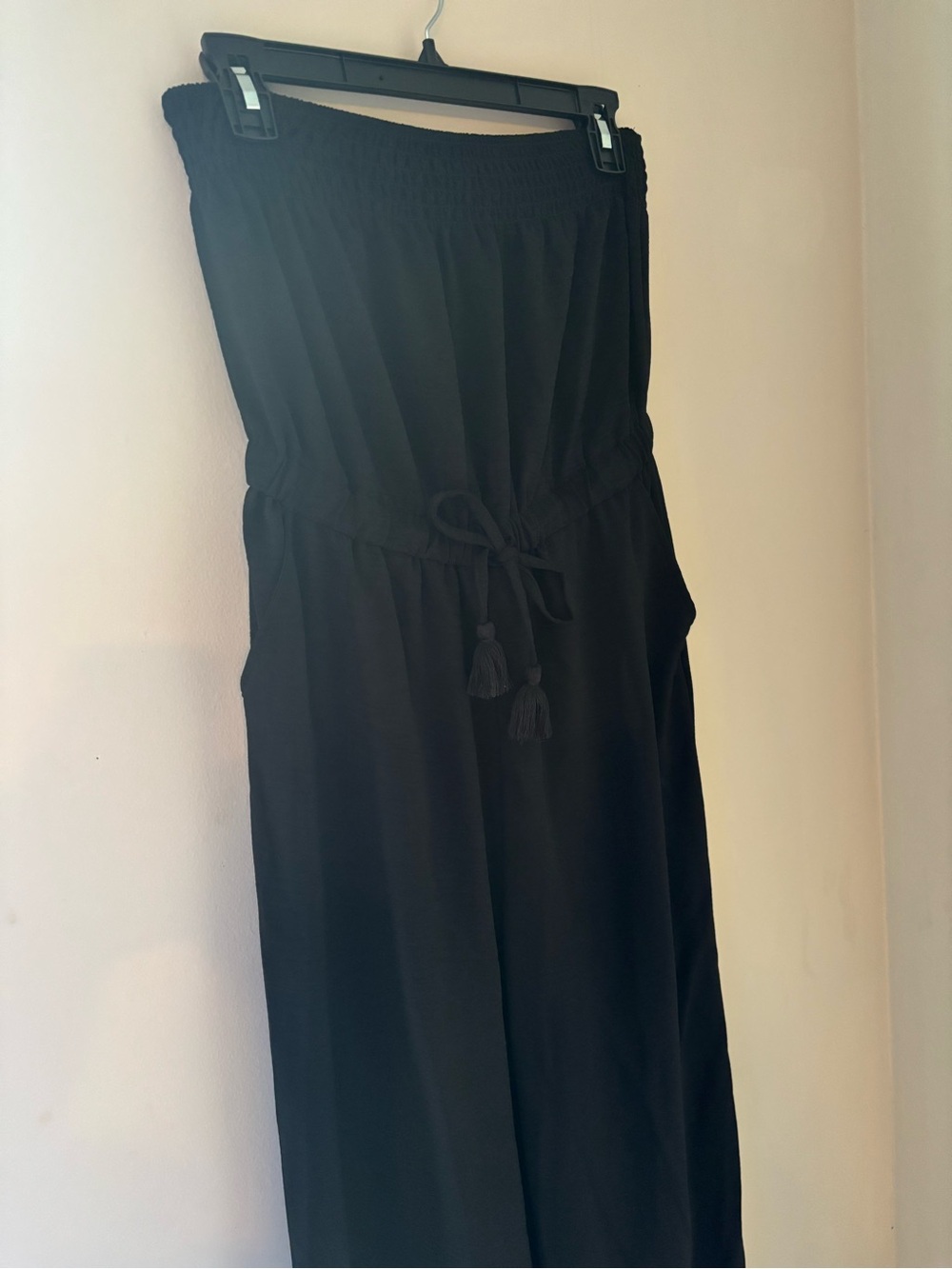 Black Jumpsuit with Tie No Boundaries Romper Women’s Size Medium Wedding Guest